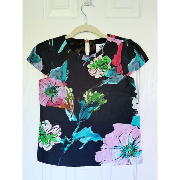 Milly Minis Paper Floral Chloe Top Little Girl's Blouse Designer Kids Size 10 - Picture 1 of 5